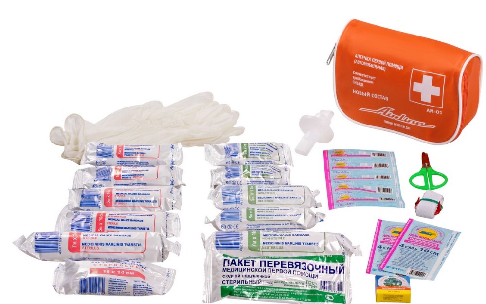 Аптечка автомобильная образца 2021г (сумка) AIRLINE
